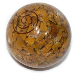 Yellow Jasper Orgonite Ball 60 Mm Energy Sphere Healing Round Crystal Stone for Grid and Aura Cleaning EMF Protection,Vastu Correction & Crystal Healing Stone Ball (Yellow 1 Pieces) Regular Oval Rock Stone-image-53