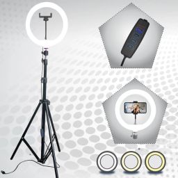 JAMMY ZONES Premium 7" Metal Tripod With 10 inch LED Ring Light For Photo/Video/Selfie Shoot Tripod, Tripod Kit-13