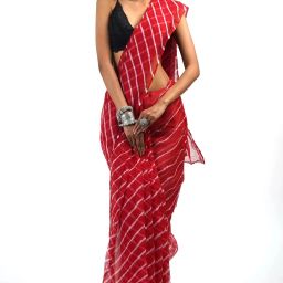 Self Design, Striped Bollywood Pure Cotton Saree-image-45