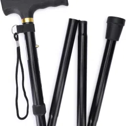 Black Fold-able Aluminium | Super - Strong | Walking Stick-image-9