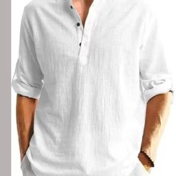 Men Solid Cotton Linen Straight Kurta-image-111