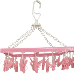 collectrio Plastic Ceiling Cloth Dryer Stand 360 Degree Portable & Rotatable 32 Clips Space Saving image 2