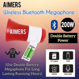 Indoor, Outdoor PA System (200 W) MIC Megaphone Speaker Portable Horn Recorder Player Indoor, Outdoor PA System-22