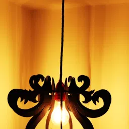 ™ 459 Ceiling light wooden Pendant lamp shade (With Bulb) Hanging Night Lamp For Home Décor living room office hotel café Restaurant etc. Pendants Ceiling Lamp-9