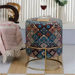 Shadowkart Blue & Yellow Pouffes Sitting Mudda Puffies Stool-image-33