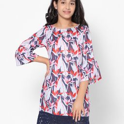 TeenTrums Girls Floral Printed Linen A-Line Dress-image-9