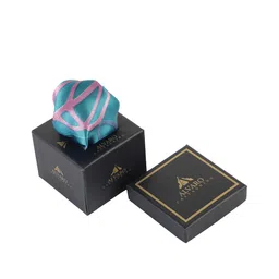 Alvaro Castagnino Men Teal Blue & Pink Digital Printed Pocket Square-image-84