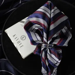 KOVOVE The Classy  Blue & Red Striped Pocket Square-image-5