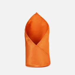 Peter England Men Orange-Colored Solid Pocket Square-image-8