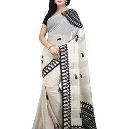 WoodenTant Striped Woven Design Pure Cotton Saree-image-65