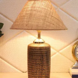 Foziq Mustard Solid Terracotta Table Lamp-image-79