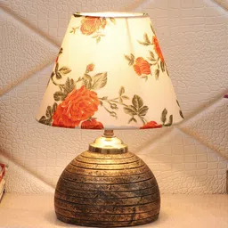 Foziq Mustard-Yellow Printed Terracotta Table Lamps-13