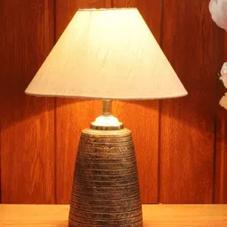 Foziq Brown & Cream Colored Solid Table Lamps-11