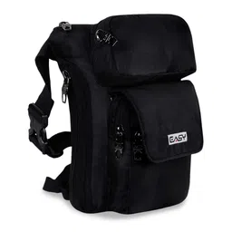 EASY Black Structured Backpack with Applique image 5