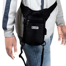 EASY Black Structured Backpack with Applique image 5