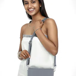 Toteteca PU Structured Sling Bag with Applique image 4