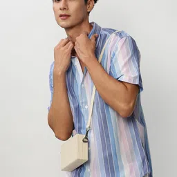 SHOWOFF Standard Slim Fit Multi Striped Cotton Casual Shirt-image-68