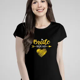 Pootlu Women Black Typography Printed T-shirt 100% Cotton-image-76