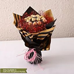 Rocher N Gypsophila Beautifully Tied Bouquet-image-36