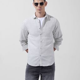 the indian garage co. Men Slim Fit Striped Casual Shirt-picture-12