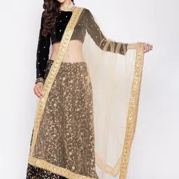 Clora Creation Ethnic Motifs Sequinned Embroidered Dupatta-43