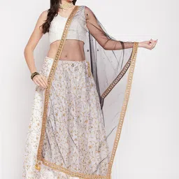 Clora Creation Sequinned Tasselled Border Dupatta-39