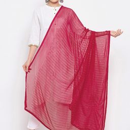 Clora Creation Maroon & Gold-Toned Embroidered Dupatta with Sequinned-22