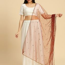 Dupatta Bazaar Embroidered Sequinned Net Dupatta-30