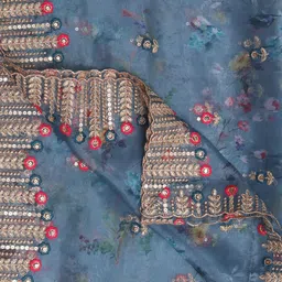 Dupatta Bazaar Embroidered Organza Dupatta with Thread Work image 5