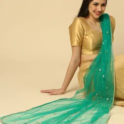 Dupatta Bazaar Embellished Sequinned Net Dupatta image 4