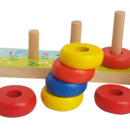 trinkets & more - Rainbow Calculation Counting Stacker (15 Pieces) | Number Learning Stacking Rings | Early Educational Toys for Toddlers Kids 18 Months + image 5