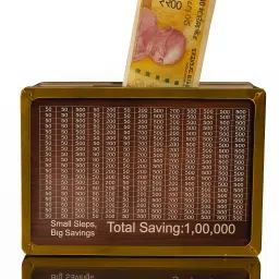 Wooden Money Saving Box, Piggy Bank Coin Bank | Cash Saver with Counting Target Coin Bank-image-122