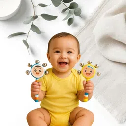 safe lightweight baby wooden rattle Rattle-image-58