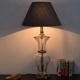 kapoor lampshades Black Fabric Shade Table Lamp With Transparent Base-picture-6