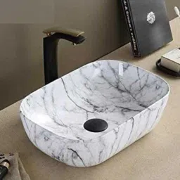 Wash Basin Countertop, Tabletop Ceramic Bathroom Sink/Basin.(White,Grey) 951 Table Top Basin-image-51