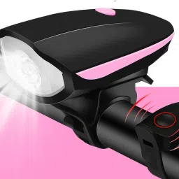 USB Rechargeable LED Bicycle Front Head Light & Horn (Multicolor) LED Front Light-11