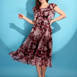 Women Fit and Flare Multicolor Midi/Calf Length Dress-image-42