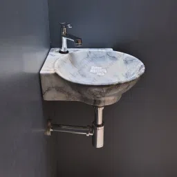 imported designer small corner hand wash basin (14"X14"X4.5" Inch) wall hung 34 Corner Basin-picture-25