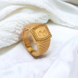 Ring For Men Boys Latest Stylish Design Trendy Fashion Brass Gold Plated Ring-image-94