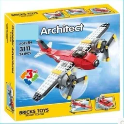 241 Pcs Architect 3 in 1 Aeroplane Helicopter boat Building Blocks for kids-14
