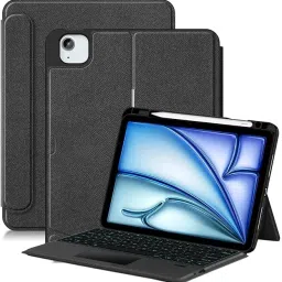 Proelite Apple iPad Air 13 2024 & iPad pro 12.9 5th/6th Gen, Detachable TouchPadKeyboard Bluetooth Standard Tablet Keyboard-0