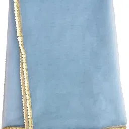 Net Solid Blue Women Dupatta-image-85