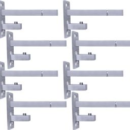 F Type Glass Shelf Bracket 4 inch Stainless Steel Silver Matt Finish Adjustable Used by 6 mm 8mm 10mm 12mm Glass Pack of 8 Piece 9CM Shelf Bracket-8
