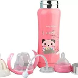 3in1 Feeding Bottle Multifunctional-Sipper, Nipple & Straw 240 ML - (Pink) - 240 ml-image-20