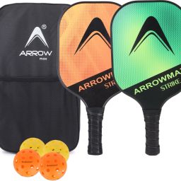 Fiberglass Pickleball Set,2 Paddles,4 Balls,1 Full Cover Pickleball Paddle-13