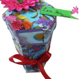 Hexagon Tower Box/ Handmade Gift Hamper on Bhai doj / Rakhi, Greeting Card-image-10