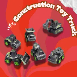 Construction Set of 6 Toys Unbreakable Engineering Vehicle for Children Kids-11