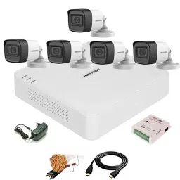 HIKVISION 8 Channal Turbo HD H.265 DVR 1Pcs,Outdoor Camera 5 MP Turbo HD AUDIO 5Pcs,Power Supply 1Pcs ,Full combo set Security Camera-image-27