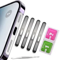 mil9us Metal Dustproof Net Stickers for iPhone Series 12 13 14 Digital Visual Interface Black Anti-dust Plug-32