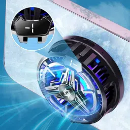 WRADER Portable Mobile Radiator Cooling Fan with Temperature Display RGB Light Mobile Cooling Pad-11